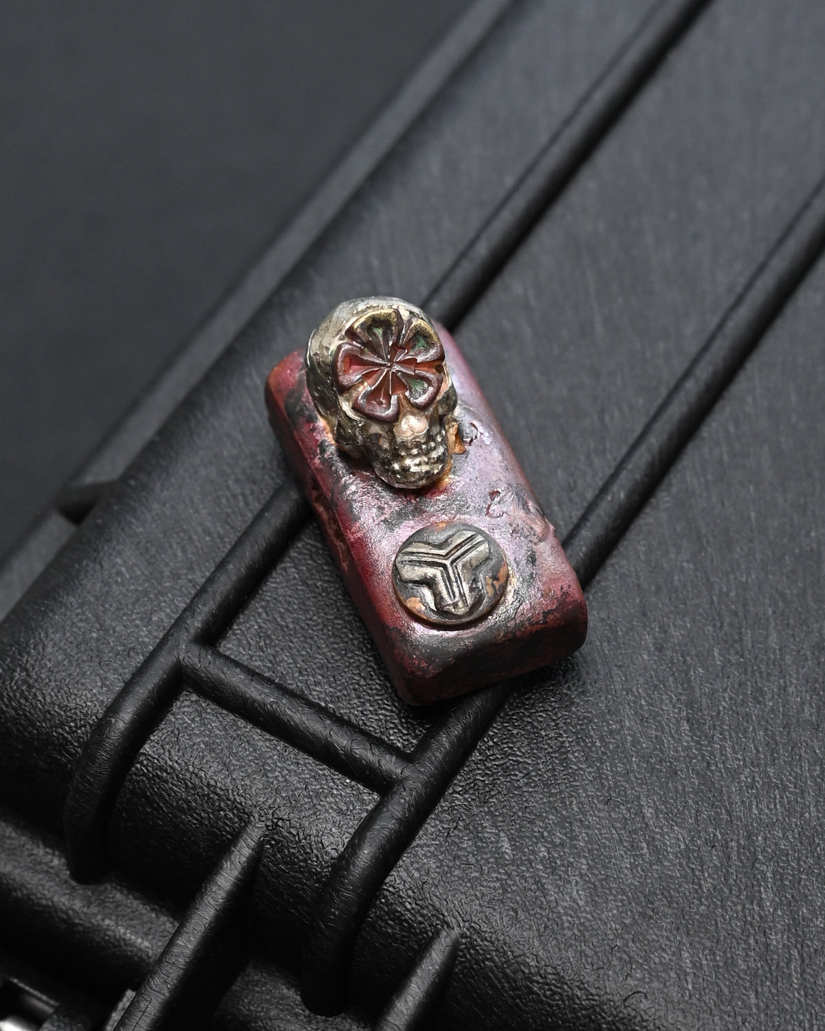 Rare ONE-OFF Wtopia Tokyo Copper Silver Skull EDC Challenge Coin / Worry Stone