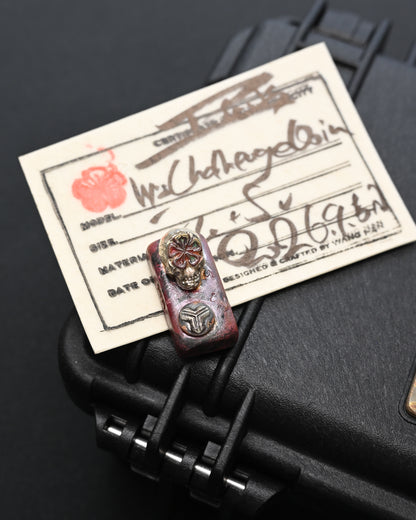 Rare ONE-OFF Wtopia Tokyo Copper Silver Skull EDC Challenge Coin / Worry Stone