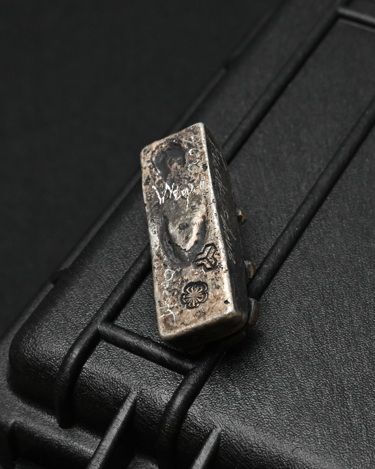 Rare ONE-OFF Wtopia “Tokyo” Silver Skull Floral EDC Challenge Coin / Worry Stone – Made in Japan