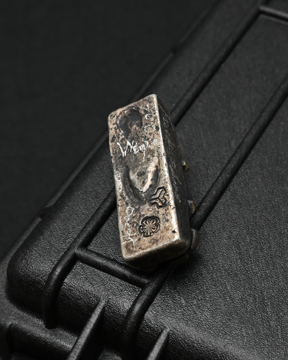 Rare ONE-OFF Wtopia “Tokyo” Silver Skull Floral EDC Challenge Coin / Worry Stone – Made in Japan