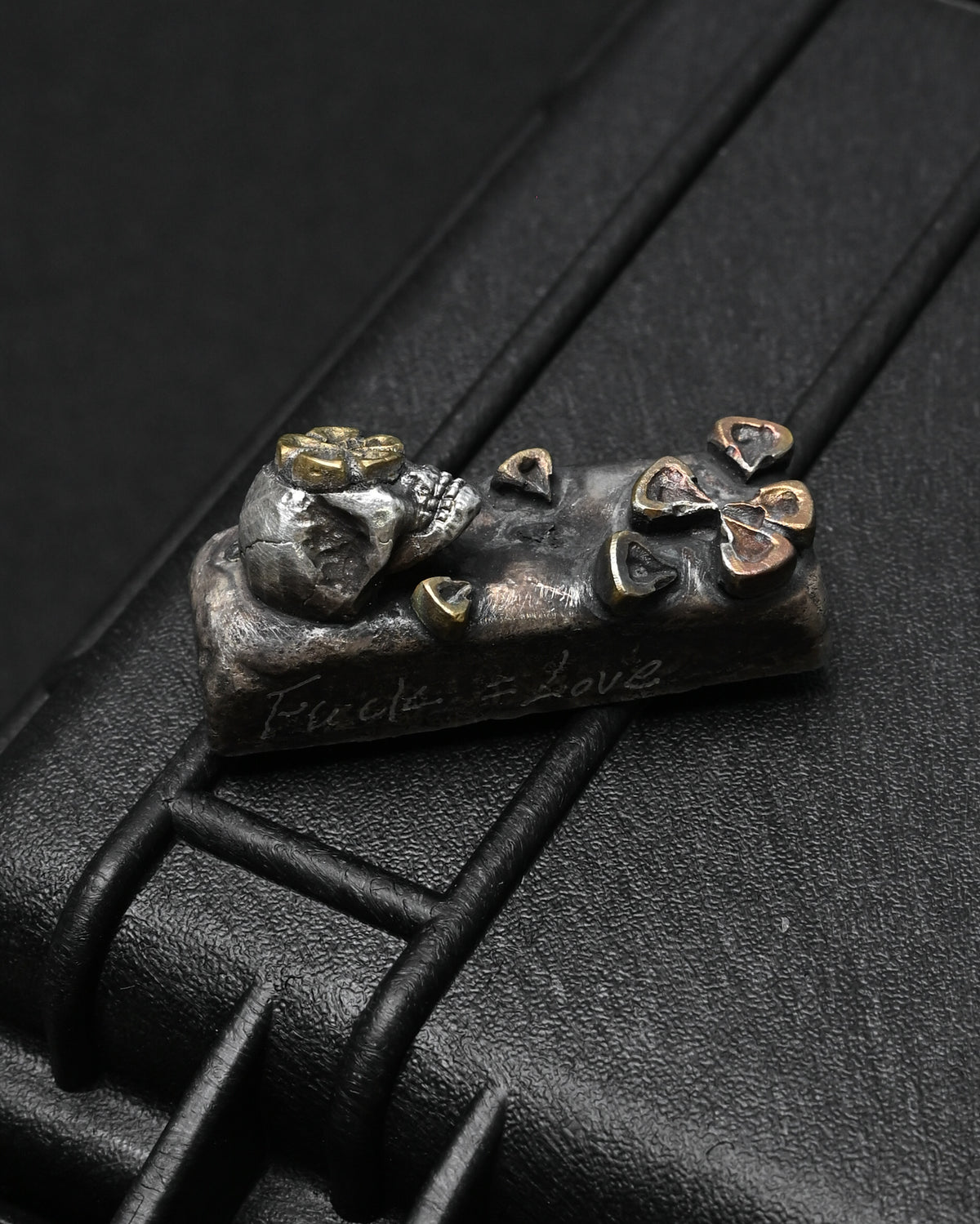 Rare ONE-OFF Wtopia “Tokyo” Silver Skull Floral EDC Challenge Coin / Worry Stone – Made in Japan