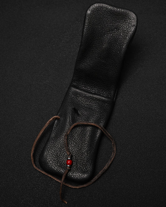 Wtopia Rare Leather Folding EDC Organizer – Deerskin Cord, Silver & Glass Details / Made in Japan