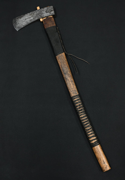 Rare ONE-OFF Wtopia × Sunizumi “Nobumitsu” Restored Japanese Antique Axe – Shirogami #2 / Wild Boar Leather