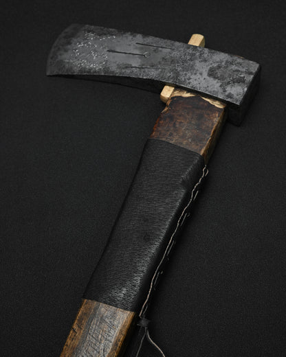 Rare ONE-OFF Wtopia × Sunizumi “Nobumitsu” Restored Japanese Antique Axe – Shirogami #2 / Wild Boar Leather