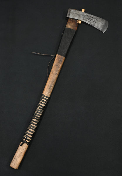 Rare ONE-OFF Wtopia × Sunizumi “Nobumitsu” Restored Japanese Antique Axe – Shirogami #2 / Wild Boar Leather