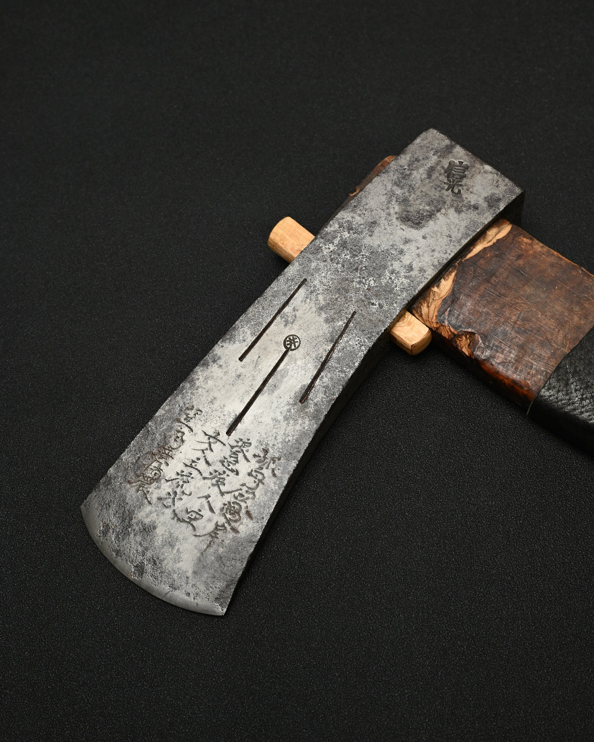 Rare ONE-OFF Wtopia × Sunizumi “Nobumitsu” Restored Japanese Antique Axe – Shirogami #2 / Wild Boar Leather