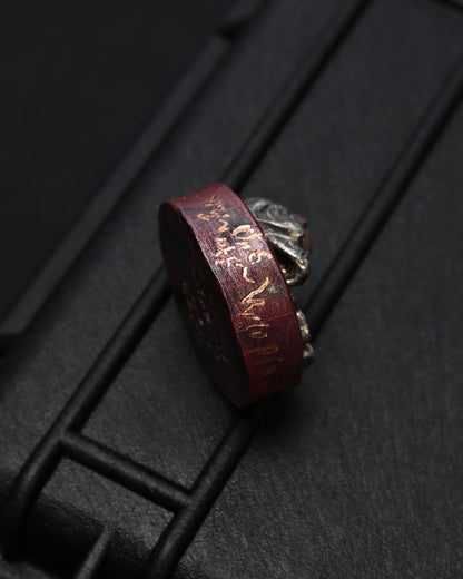 Rare ONE-OFF Wtopia × Sunizumi Shoten Copper EDC Worry Stone – Silver Skull, Silver Floral & 18K Gold