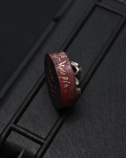 Rare ONE-OFF Wtopia × Sunizumi Shoten Copper EDC Worry Stone – Silver Skull, Silver Floral & 18K Gold