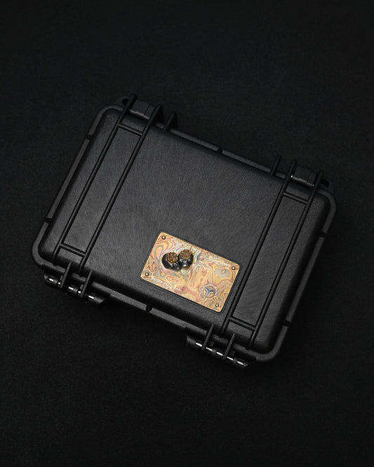 Wtopia × Sunizumi Shoten ONE-OFF Custom PELICAN 1120 Mokume Gane EDC Case with Double Silver Skulls