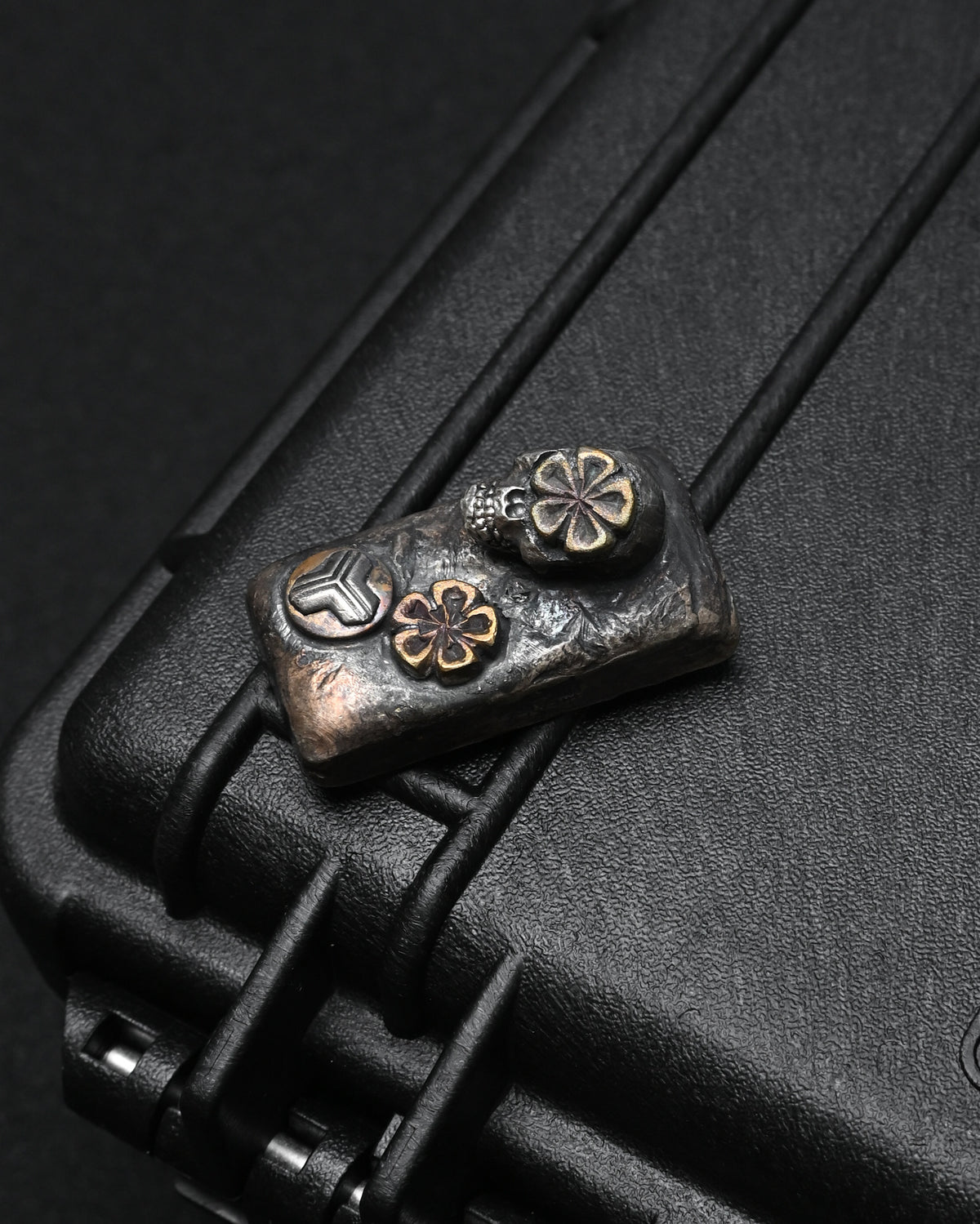 希少 ONE-OFF Wtopia × 三泉商店 シルバースカル EDC チャレンジコイン / ウォーリーストーン｜ブロンズ杏花・三泉シルバー紋飾｜日本製