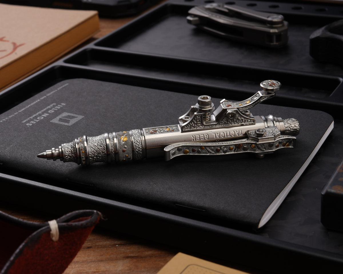 Xunmu Hand-Engraved “Lunar Galaxy” TACTICALGEEK × Hidetoshi Nakayama Gennai Pen SL01 – Bronze & Copper Inlay