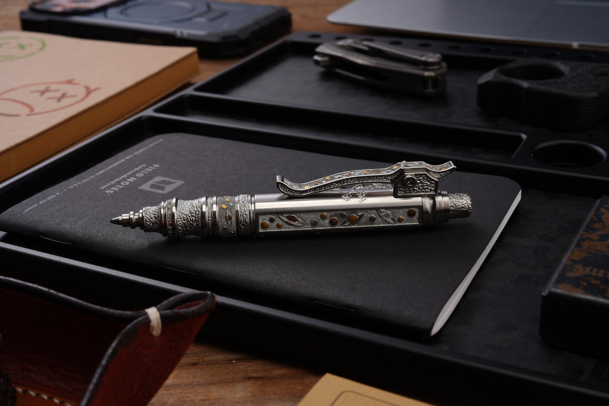 Xunmu Hand-Engraved “Lunar Galaxy” TACTICALGEEK × Hidetoshi Nakayama Gennai Pen SL01 – Bronze & Copper Inlay