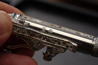 Xunmu Hand-Engraved “Lunar Galaxy” TACTICALGEEK × Hidetoshi Nakayama Gennai Pen SL01 – Bronze & Copper Inlay