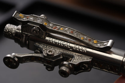 Xunmu Hand-Engraved “Lunar Galaxy” TACTICALGEEK × Hidetoshi Nakayama Gennai Pen SL01 – Bronze & Copper Inlay