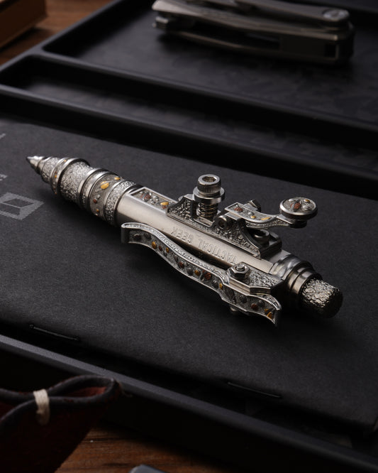 寻木 手彫り 月と銀河 Gennai Pen SL01 中山英俊 TACTICALGEEK ブロンズ カッパー象嵌