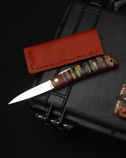 Yoshimi Koto Handmade Higonokami EDC Folding Knife K2612 – VG10 / Stabilized Wood