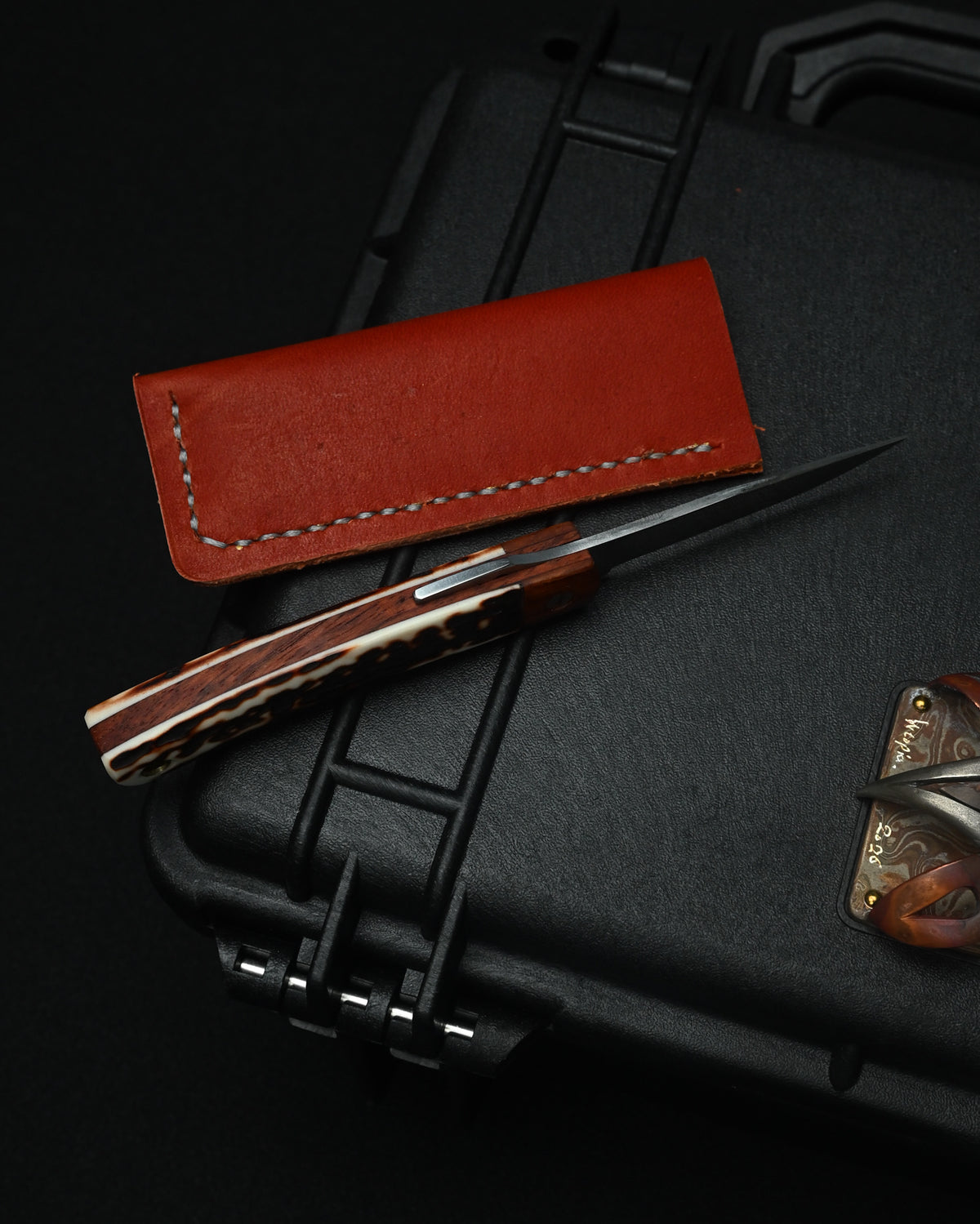 Yoshimi Koto Handmade Higonokami EDC Folding Knife K2613 – D2 Steel / Wood & Deer Antler Handle