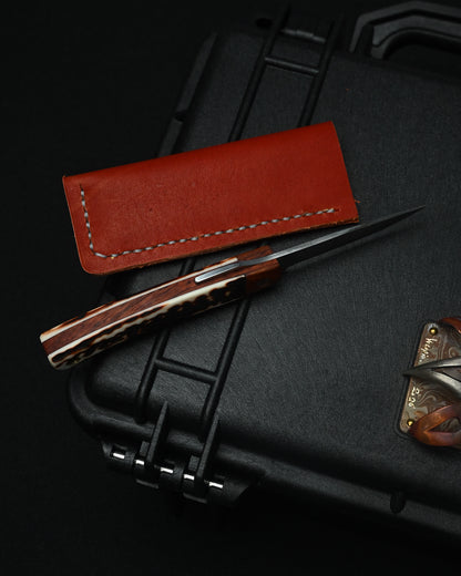 Yoshimi Koto Handmade Higonokami EDC Folding Knife K2613 – D2 Steel / Wood & Deer Antler Handle
