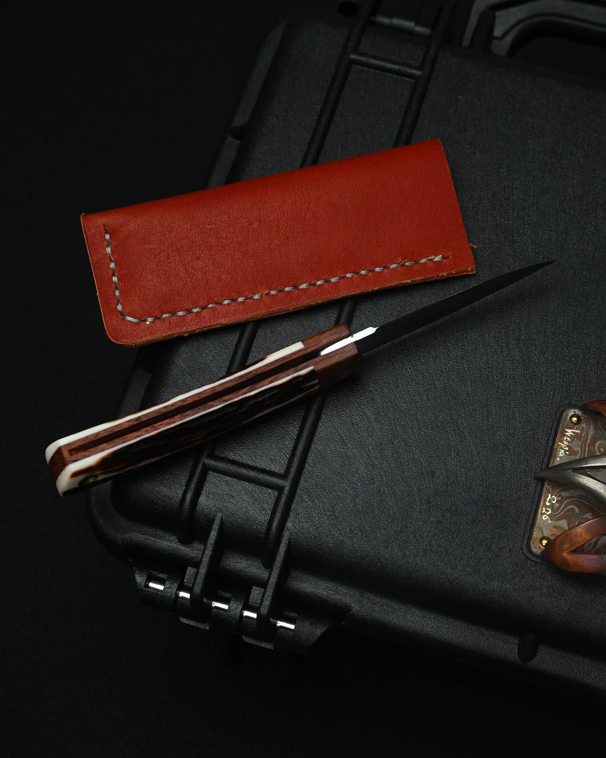 Yoshimi Koto Handmade Higonokami EDC Folding Knife K2613 – D2 Steel / Wood & Deer Antler Handle
