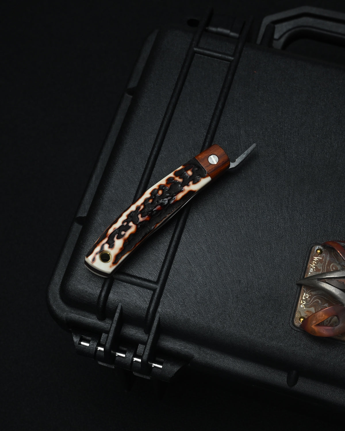 Yoshimi Koto Handmade Higonokami EDC Folding Knife K2613 – D2 Steel / Wood & Deer Antler Handle