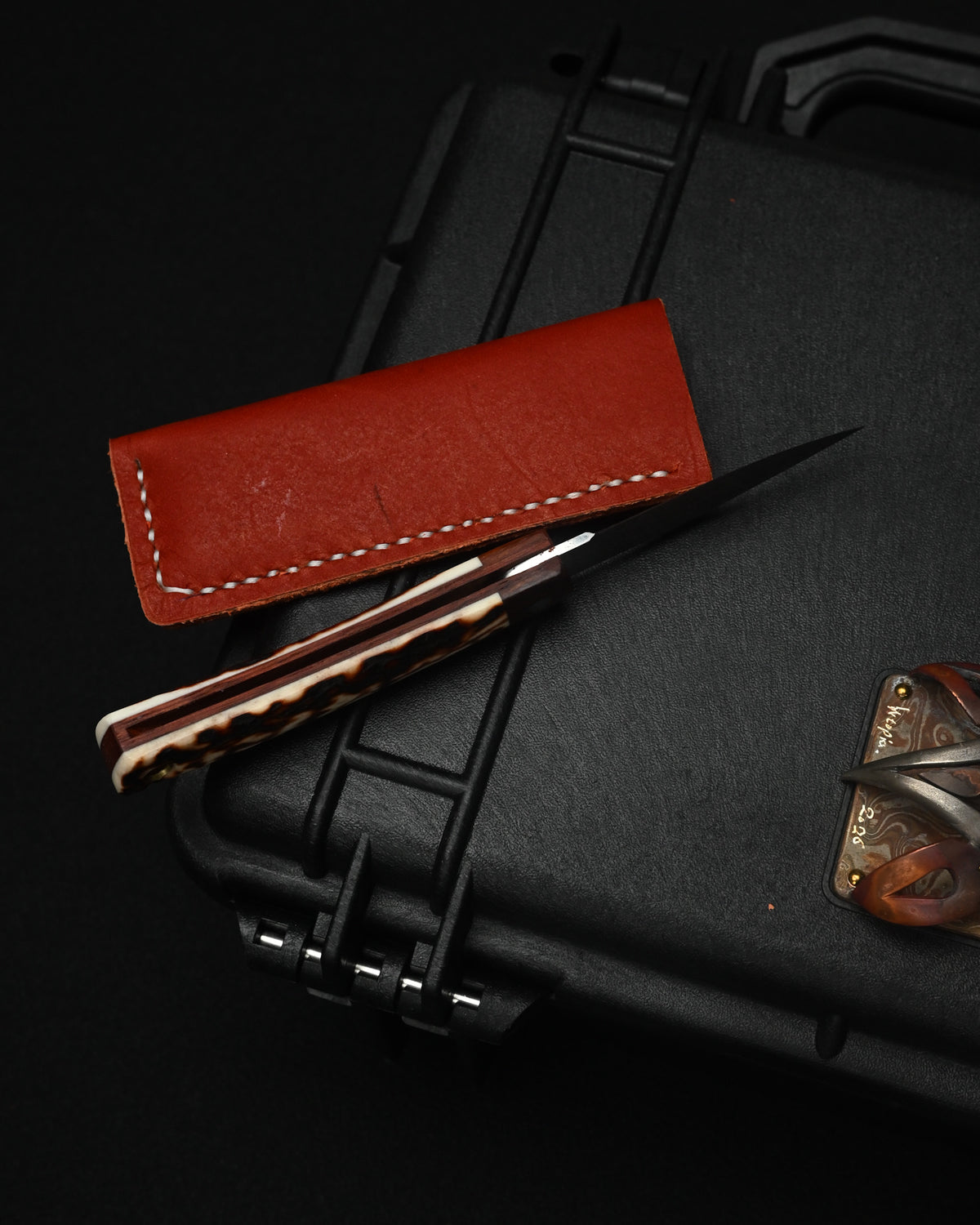 Yoshimi Koto Handmade Higonokami EDC Folding Knife K2614 – D2 Steel / Wood & Deer Antler Handle
