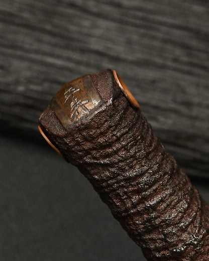 Rare ONE-OFF Yukio Nibe NO.R5-37 Custom Art Knife – Forged Carbon Steel / Sabiji Finish / Lacquered Wood / Japan