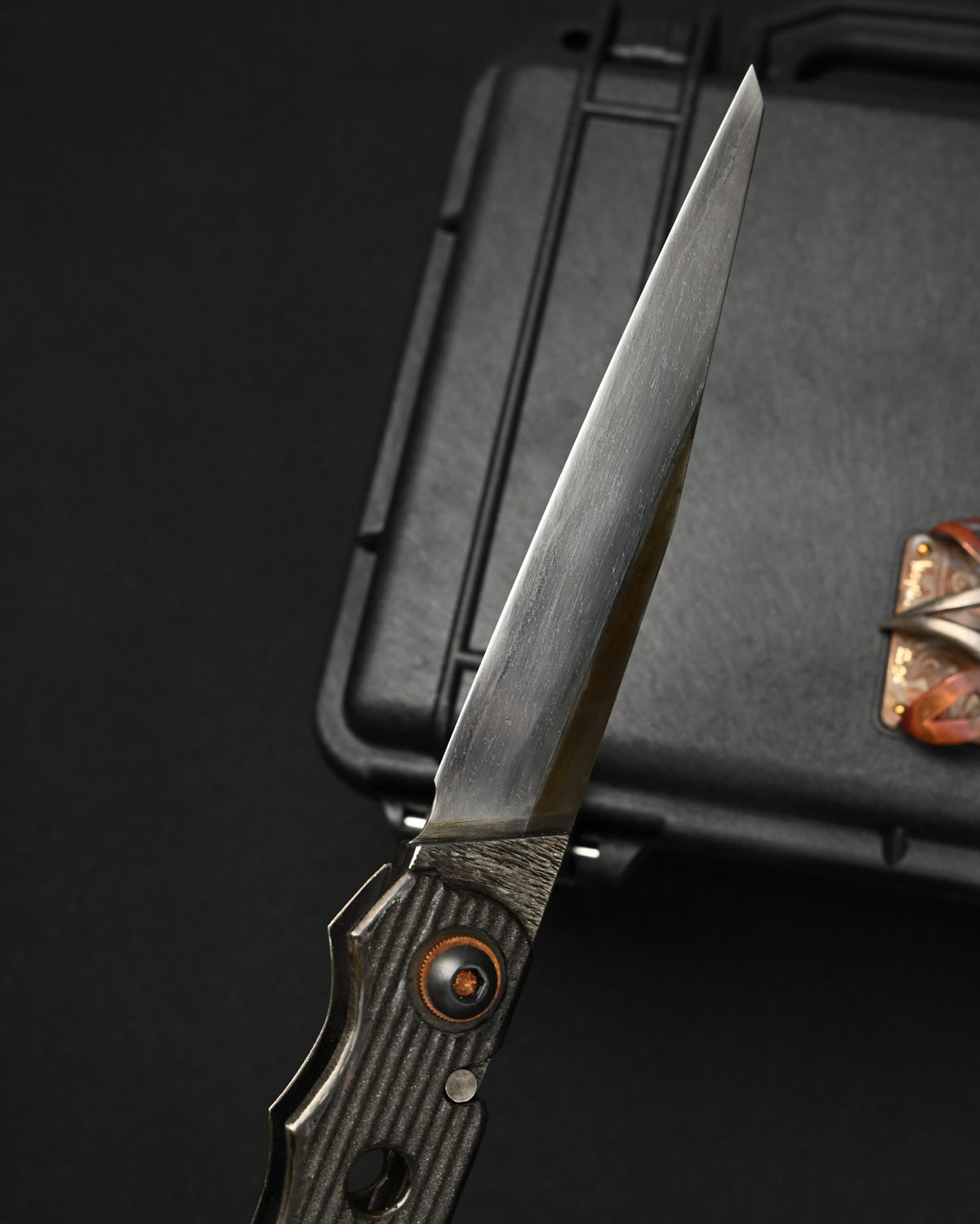 Ultra-Rare ONE-OFF Yukio Nibe Custom Folding Knife NO.R8-1 – Reclaimed Japanese Sword Steel / Iron Handle / Heiju Signature